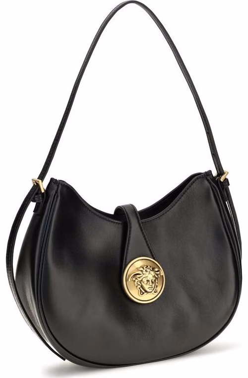 Versace Black Calf Leather Bos Taurus Shoulder Bag