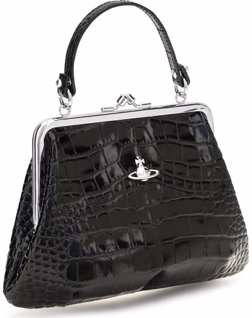 Vivienne Westwood Black Calf Leather Bos Taurus Shoulder Bag