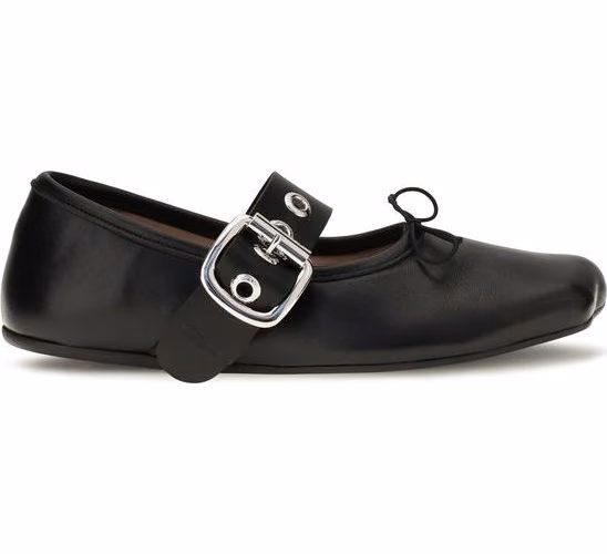 Vivienne Westwood Black Calf Leather Bos Taurus Ballet Flats