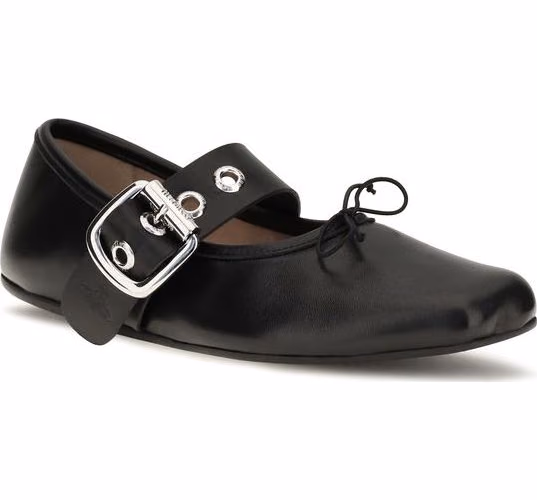Vivienne Westwood Black Calf Leather Bos Taurus Ballet Flats