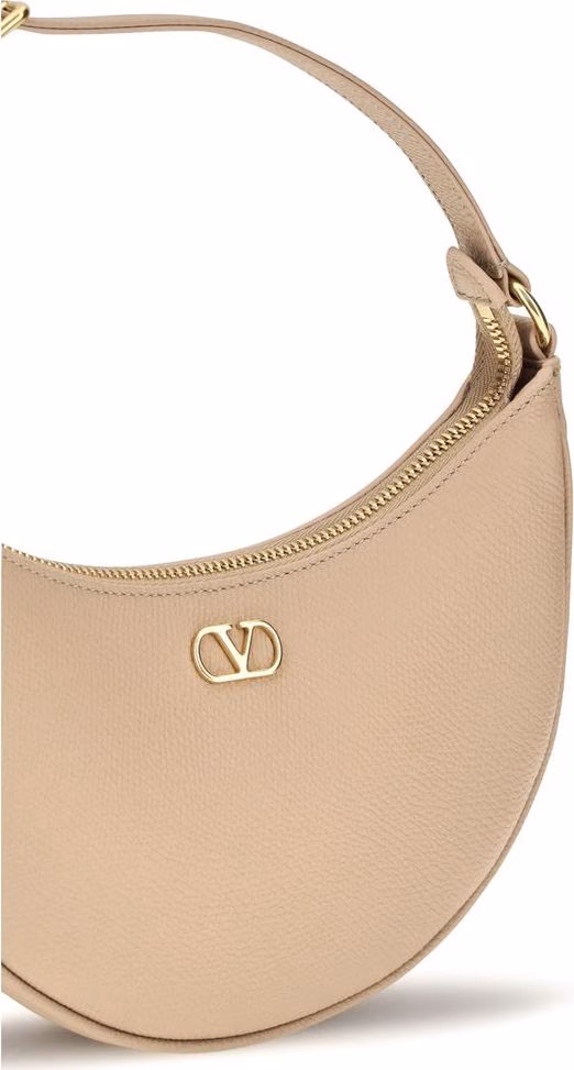 Valentino Garavani Beige Calf Leather Bos Taurus Shoulder Bag