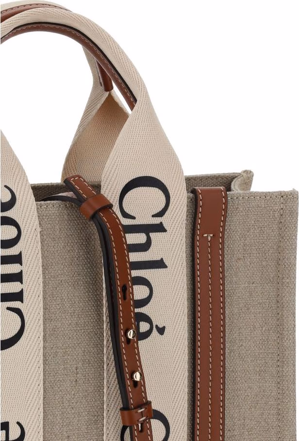 Chloé Brown Linen Handbag