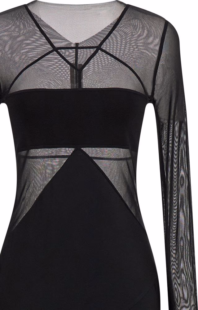 Rick Owens Black Nylon Long Dress