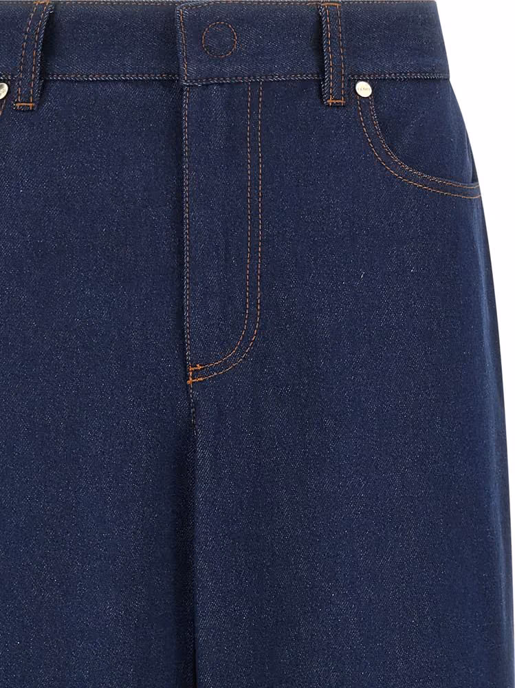 Fendi Blue Cotton Jeans Denim