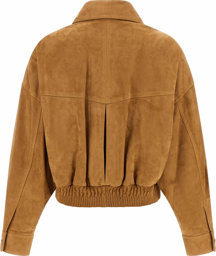 Versace Brown Lamb Leather Leather Jacket
