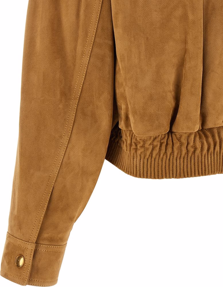 Versace Brown Lamb Leather Leather Jacket