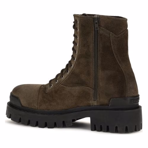 Balenciaga Bicolor Calf Leather Bos Taurus Lace-Up Boots