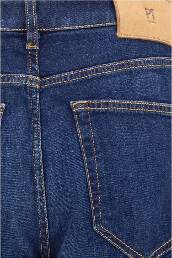 PT Torino Blue Cotton Straight-Leg Jeans