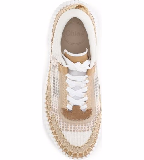Chloé Beige Nylon Athletic Sneakers