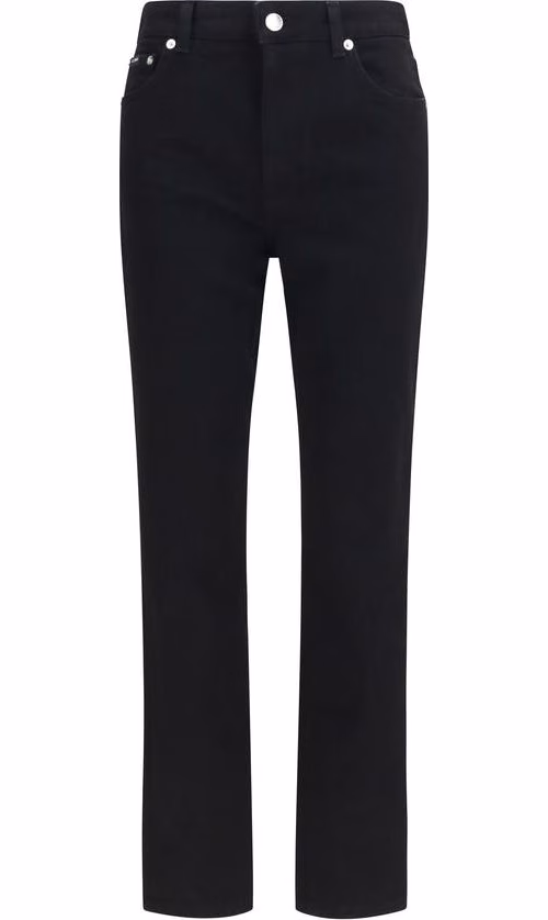 Dolce & Gabbana Black Cotton Straight-Leg Jeans