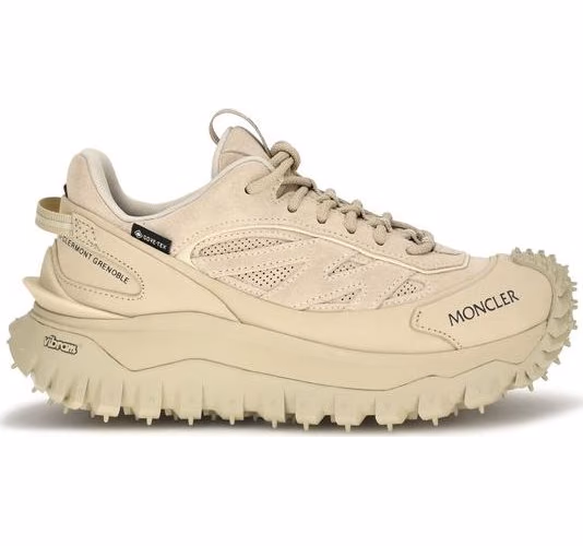 Moncler Beige Calf Leather Bos Taurus Athletic Sneakers