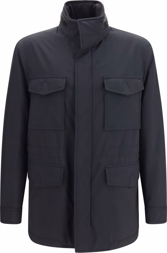 Brioni Blue Wool Oves Aries Full-Length Jacket