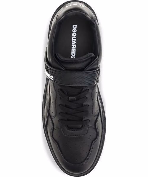 Dsquared² Black Calf Leather Bos Taurus Athletic Sneakers