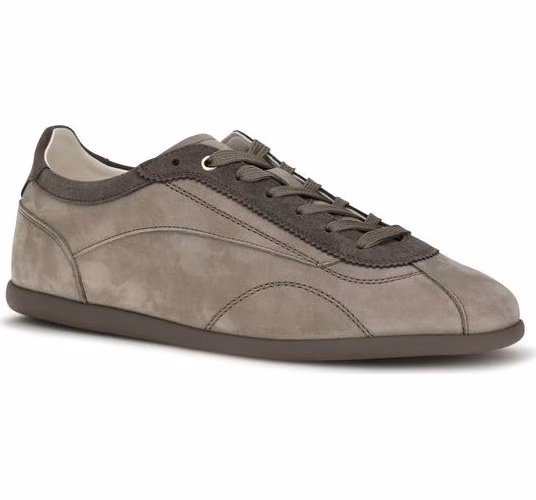Brunello Cucinelli Gray Calf Leather Bos Taurus Sneakers