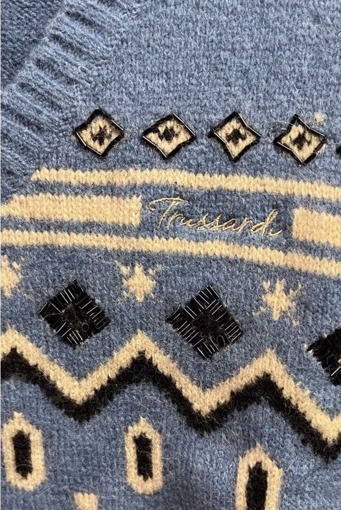 Trussardi Jeans Blue Nylon Women Sweater Vest