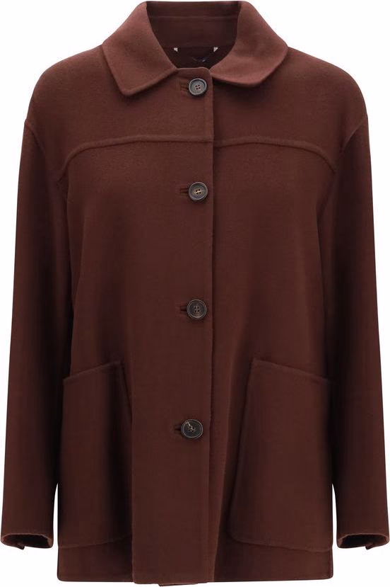 'S Max Mara Bordeaux Wool Oves Aries Coat