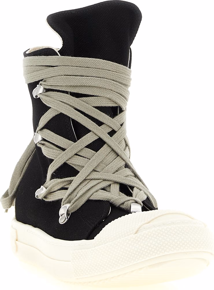 DRKSHDW Black Cotton High Top Sneakers