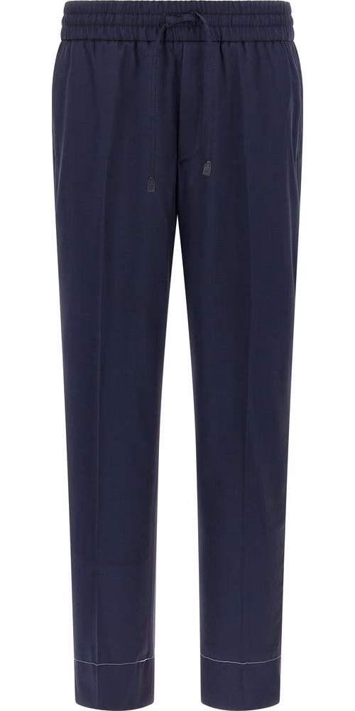Brioni Blue Wool Casual Pants