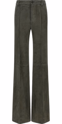 Gray Lamb Leather Pants