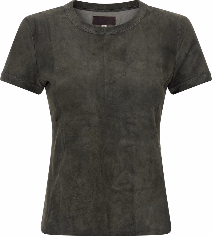 STOULS Gray Lamb Leather T-Shirt