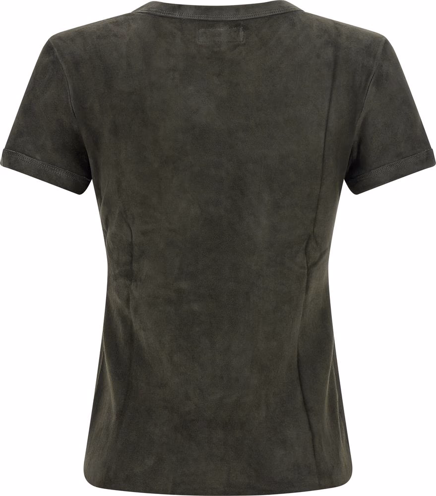 STOULS Gray Lamb Leather T-Shirt