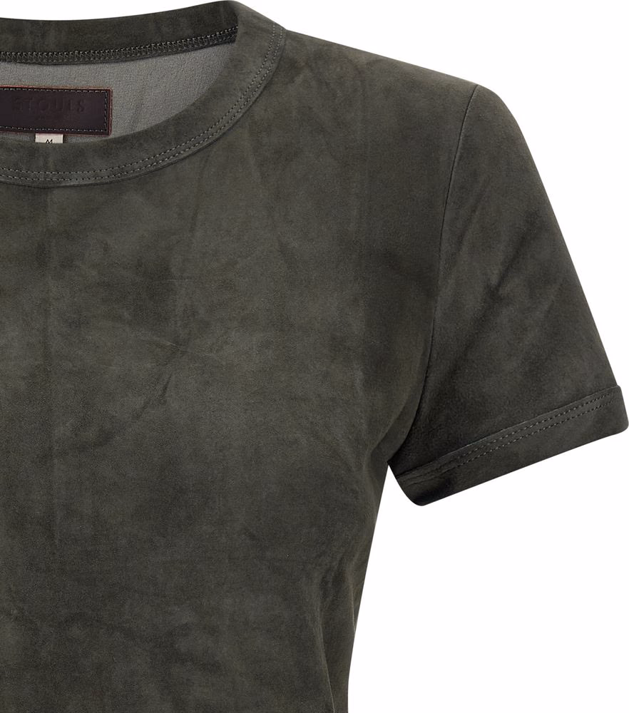 STOULS Gray Lamb Leather T-Shirt