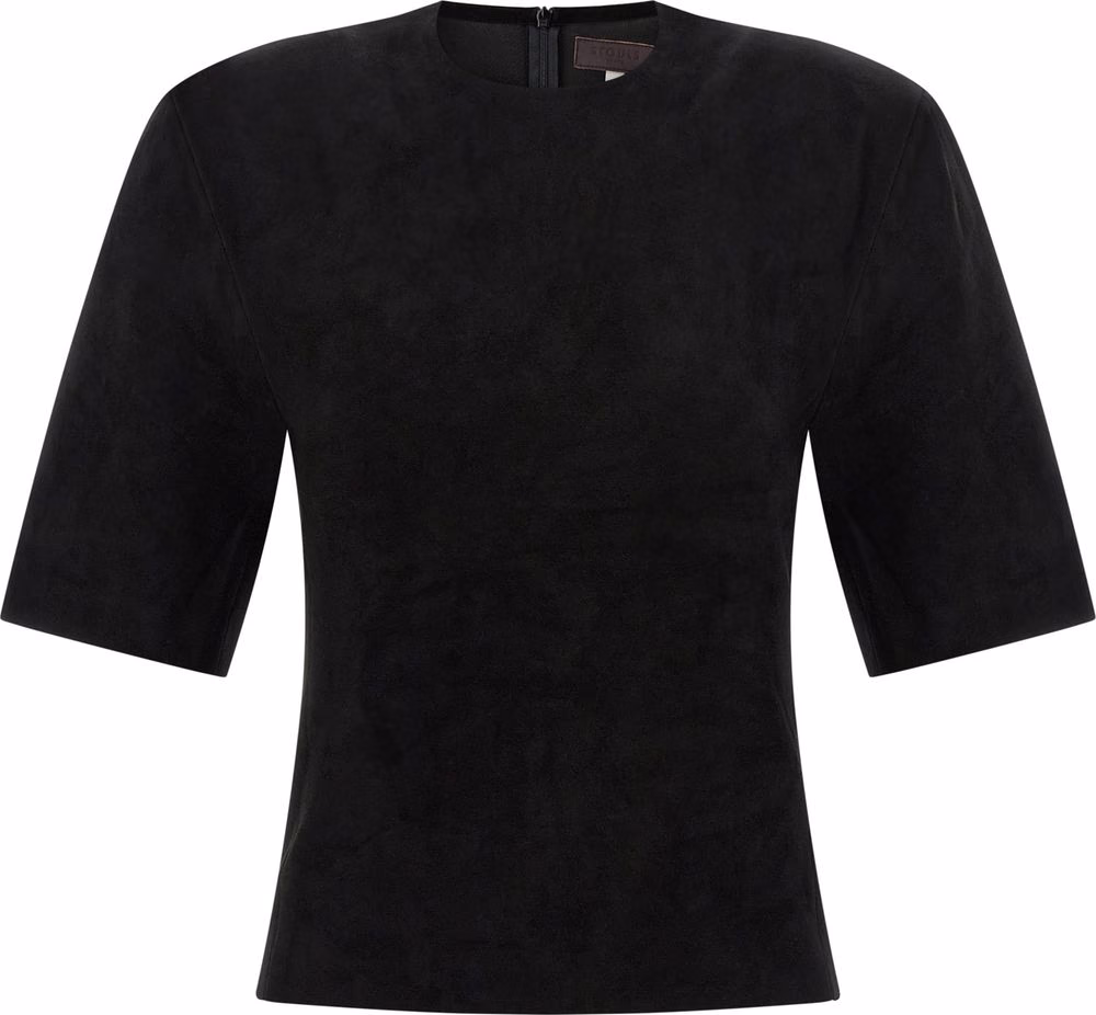 STOULS Black Lamb Leather T-Shirt
