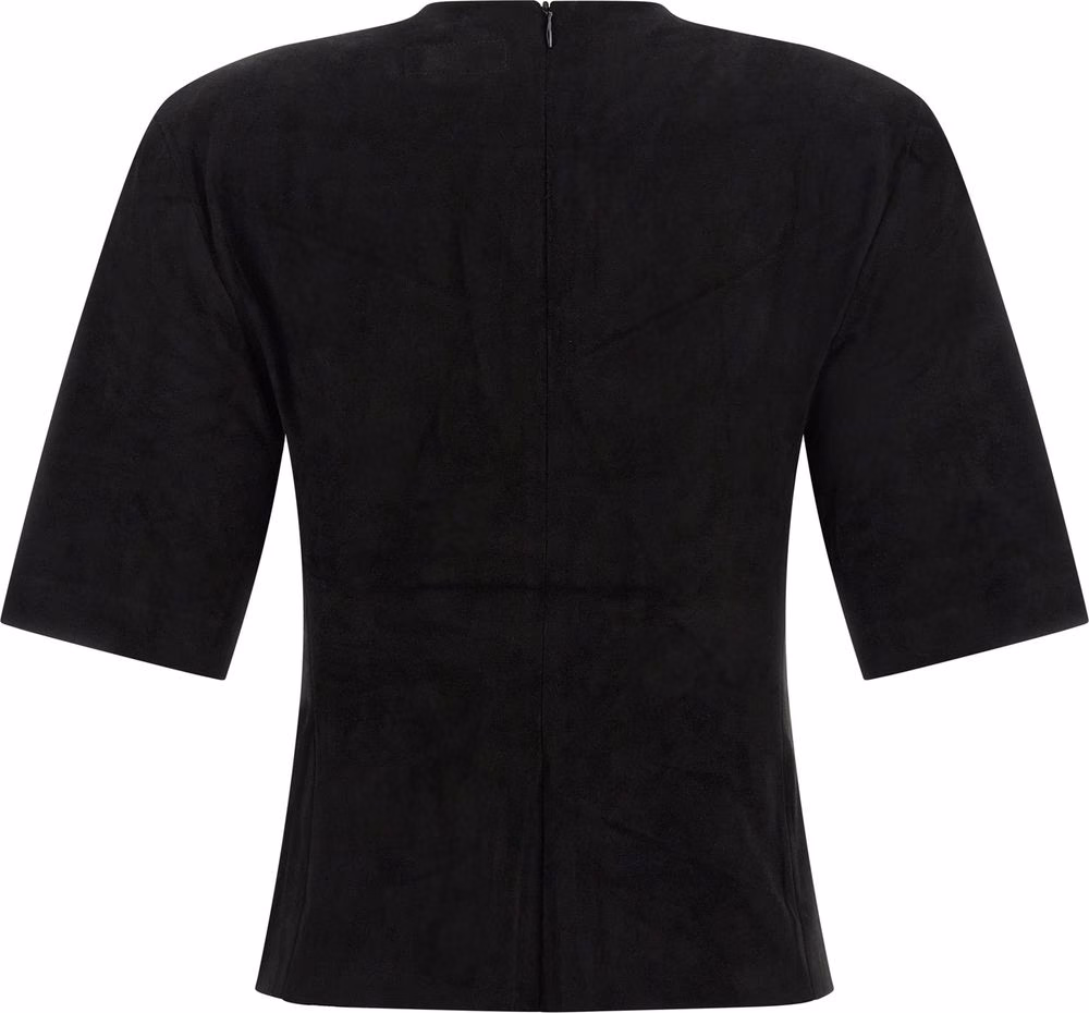 STOULS Black Lamb Leather T-Shirt