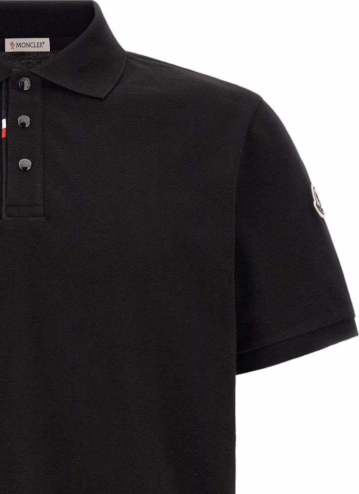 Moncler Black Cotton Polo Shirt