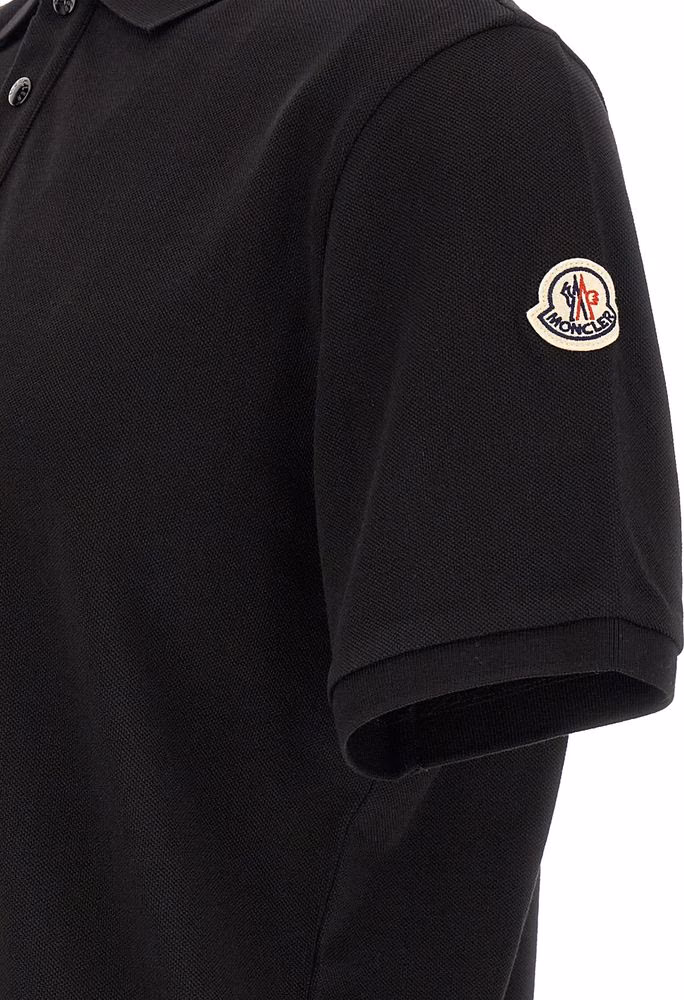 Moncler Black Cotton Polo Shirt