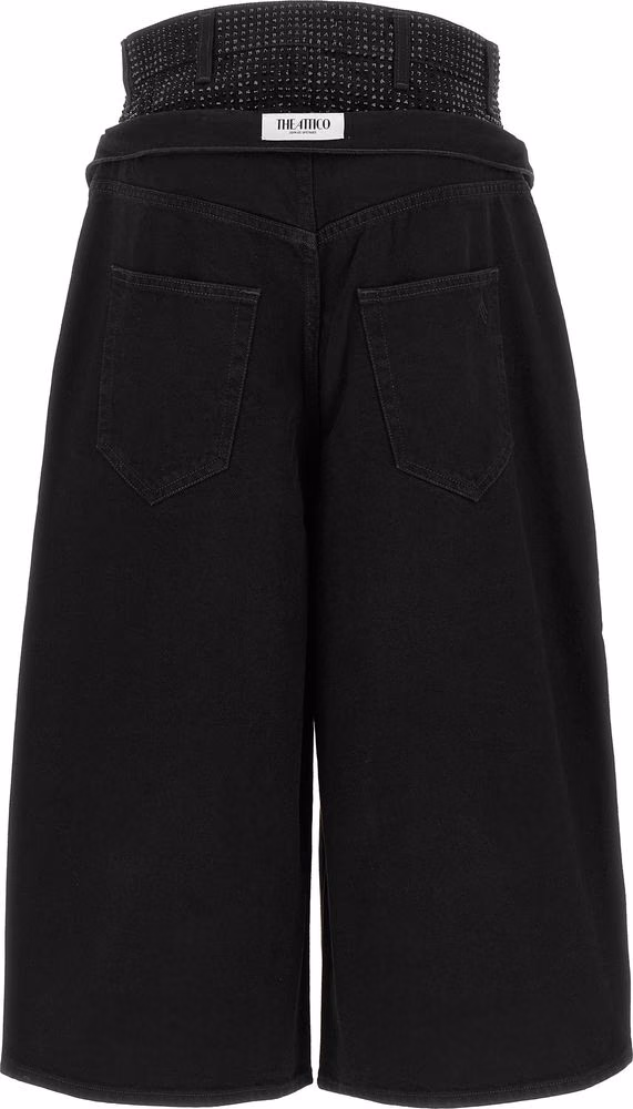 The Attico Black Cotton Cropped Jeans