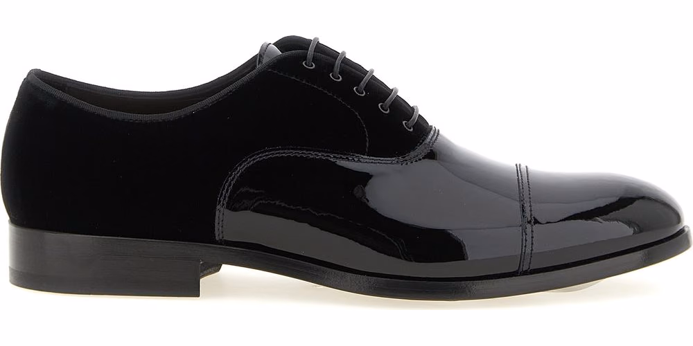 Doucal's Black Lamb Leather Oxfords And Derbies