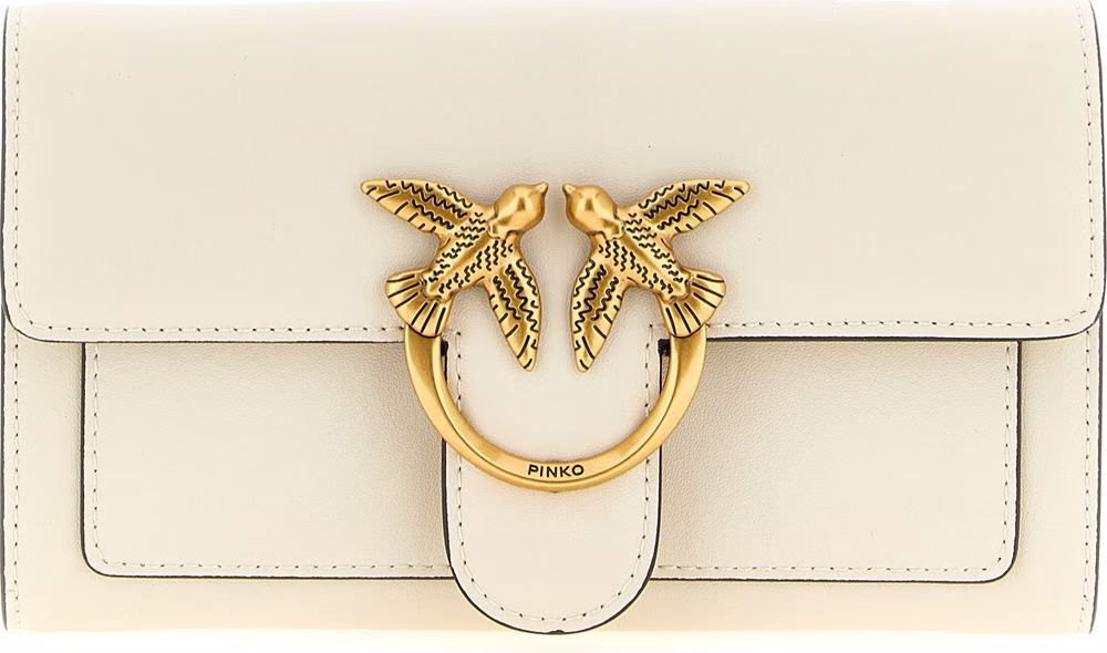 PINKO White Calfskin Cardholder