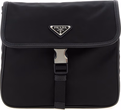 Black Recycled Polyamide Crossbody Bag