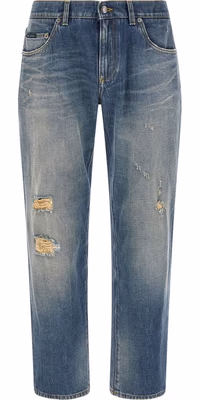Blue Cotton Relaxed Fit Jeans