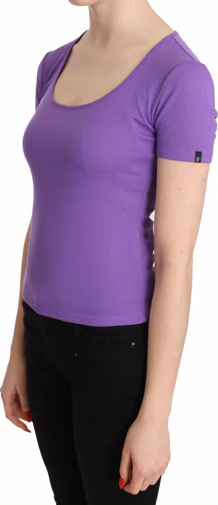 GF Ferre Purple 100% Polyester Short Sleeve Top  Blouse
