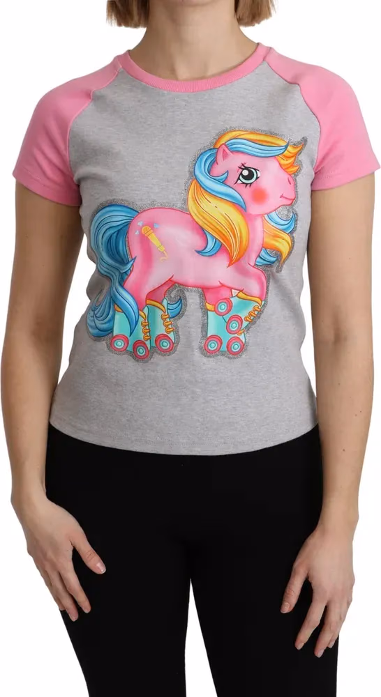 Moschino Gray and pink Cotton T-shirt My Little Pony Top