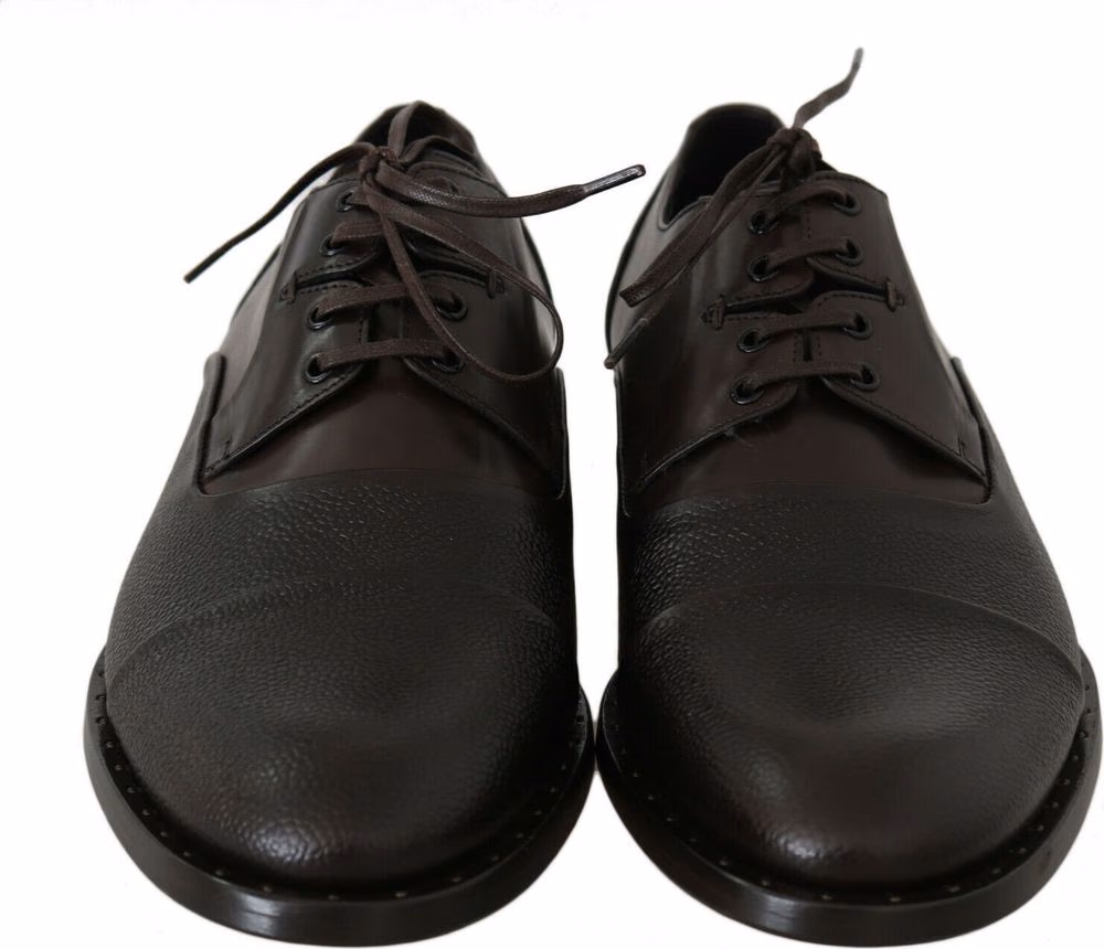 Dolce & Gabbana Brown Leather Laceups Dress Mens Shoes
