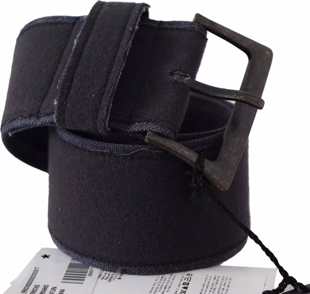 Ermanno Scervino Black Leather Wide Buckle Waist Luxury Belt
