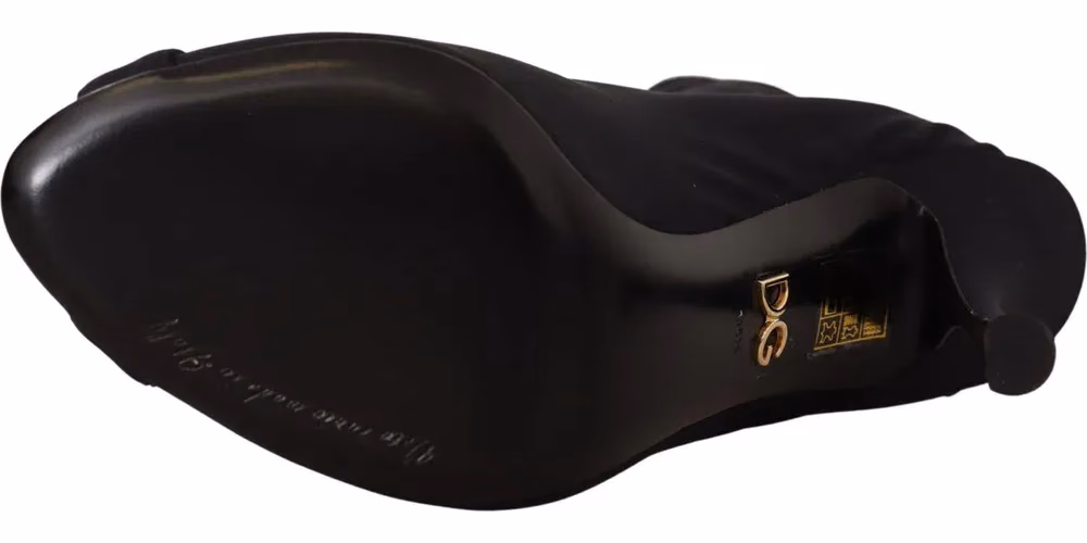 Dolce & Gabbana Black Stretch Short Ankle Boots Shoes