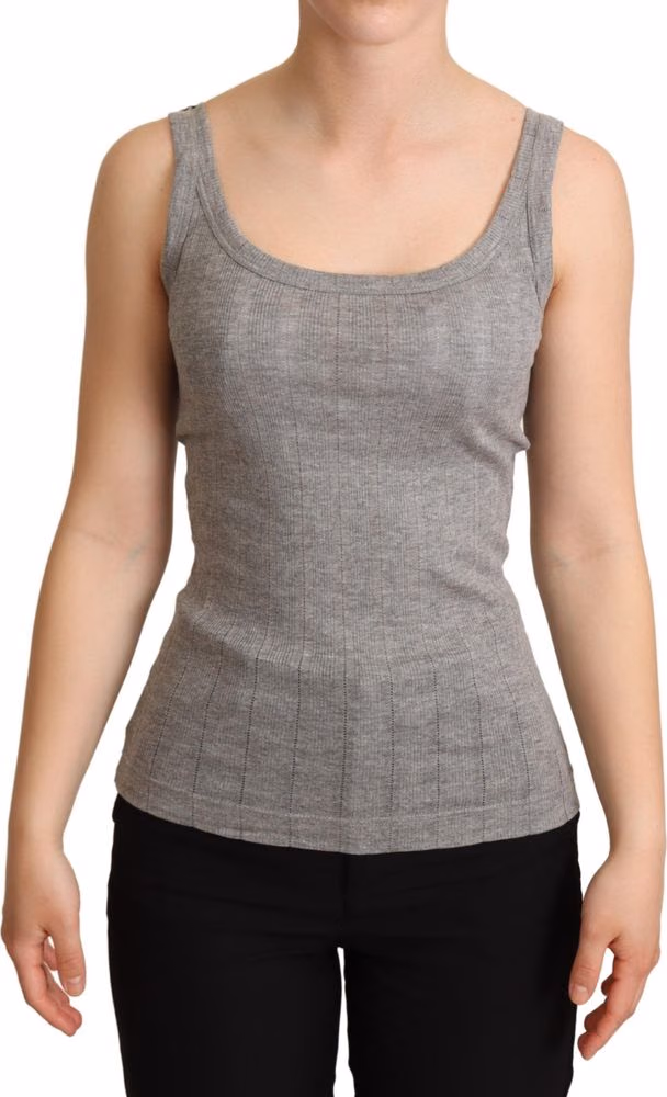 Dolce & Gabbana Gray Cotton Modal Canotta Tank Top T-shirt