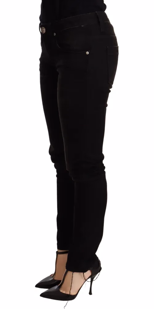 Acht Black Low Waist Skinny Denim Trouser