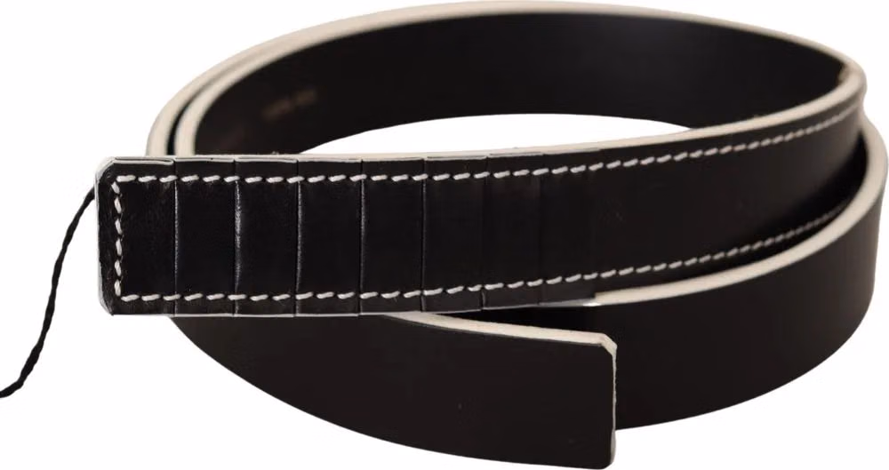 Costume National Black White Leather Fashion Waist  Belt