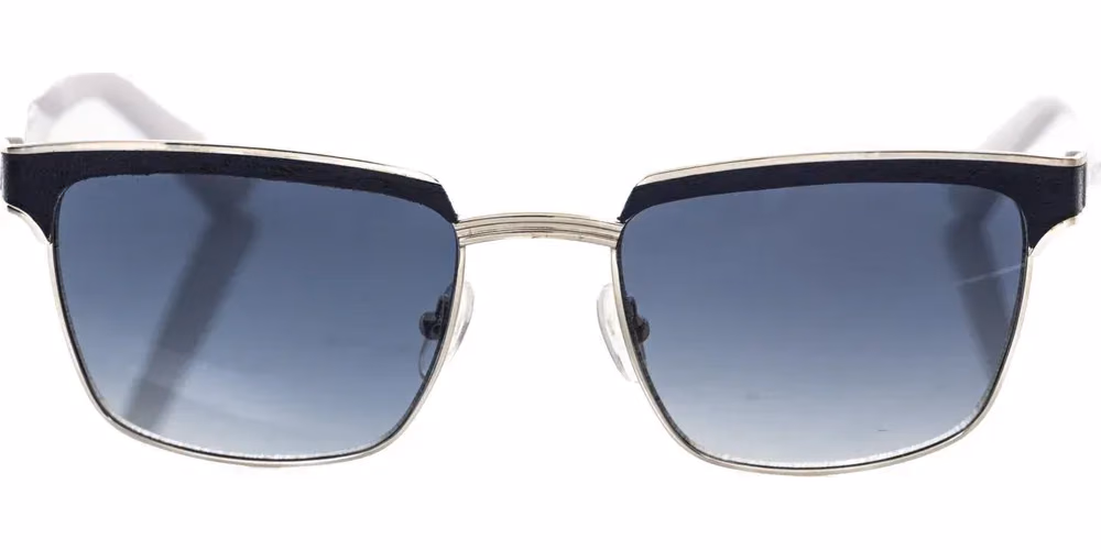 Frankie Morello Black Metallic Fiber Men Sunglass