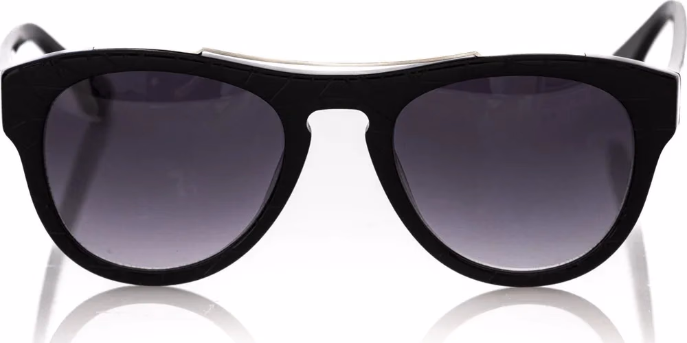 Frankie Morello Black Acetate Men Sunglasses