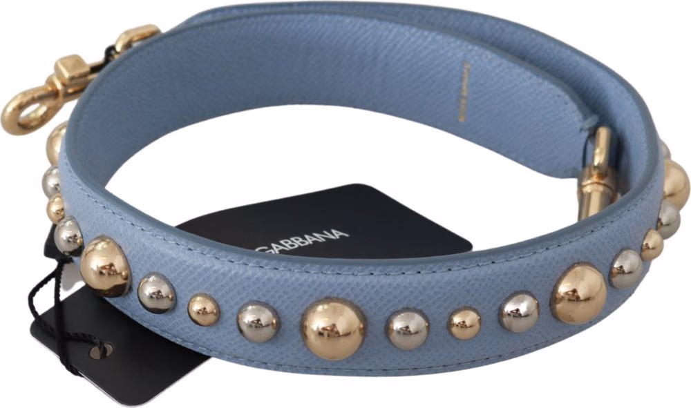 Dolce & Gabbana Blue Leather Handbag Accessory Shoulder Strap