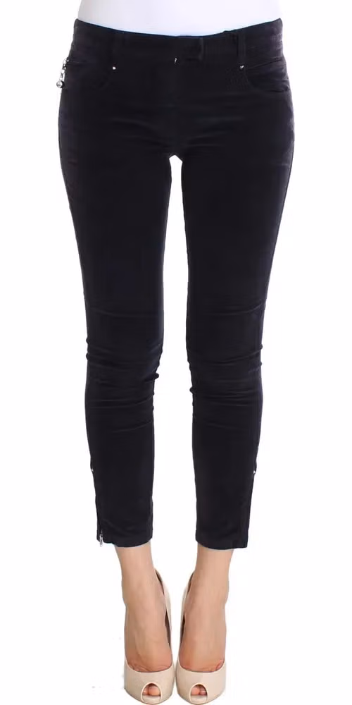 Costume National Purple Cropped Corduroys Jeans