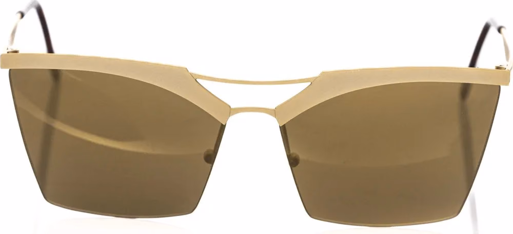 Frankie Morello Gold Metallic Fibre Women Sunglass