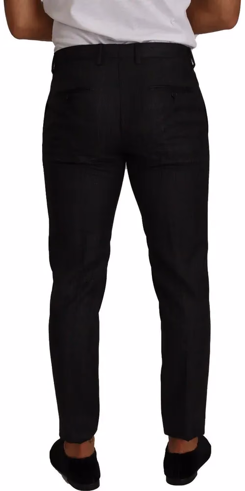 Dolce & Gabbana Gray Check Wool Formal Trouser Dress Pants