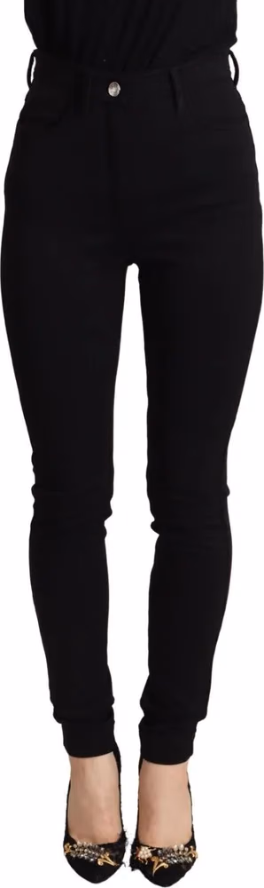 Dolce & Gabbana Black High Waist Skinny Slim Fit Pants